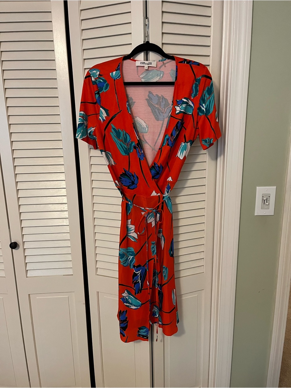 Diane Von Furstenberg Red Floral Wrap Mini Dress
